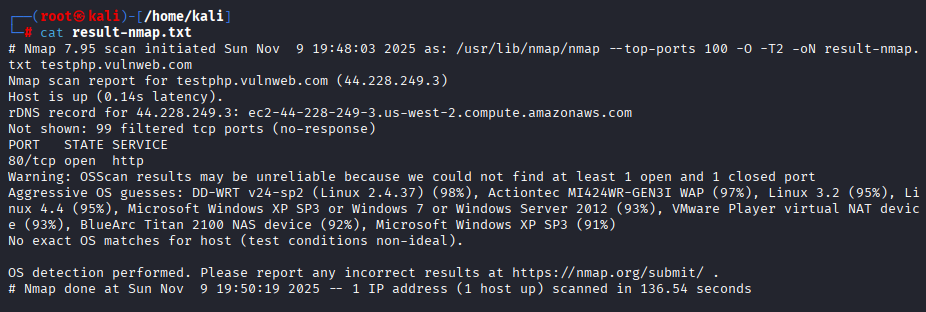 nmap result