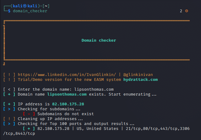 run domain checker 1