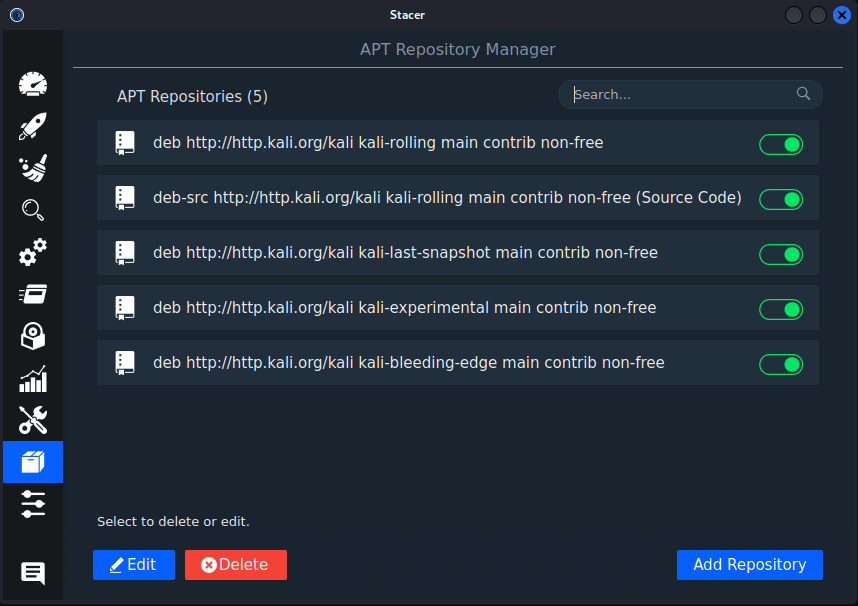 stacer apt repository manager