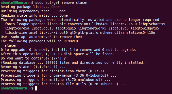 uninstall ubuntu stacer