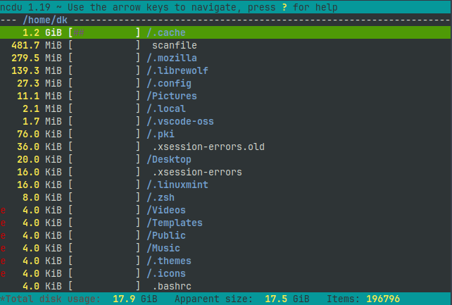 ncdu-exclude-folder