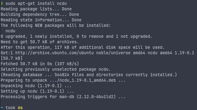 ncdu-installation