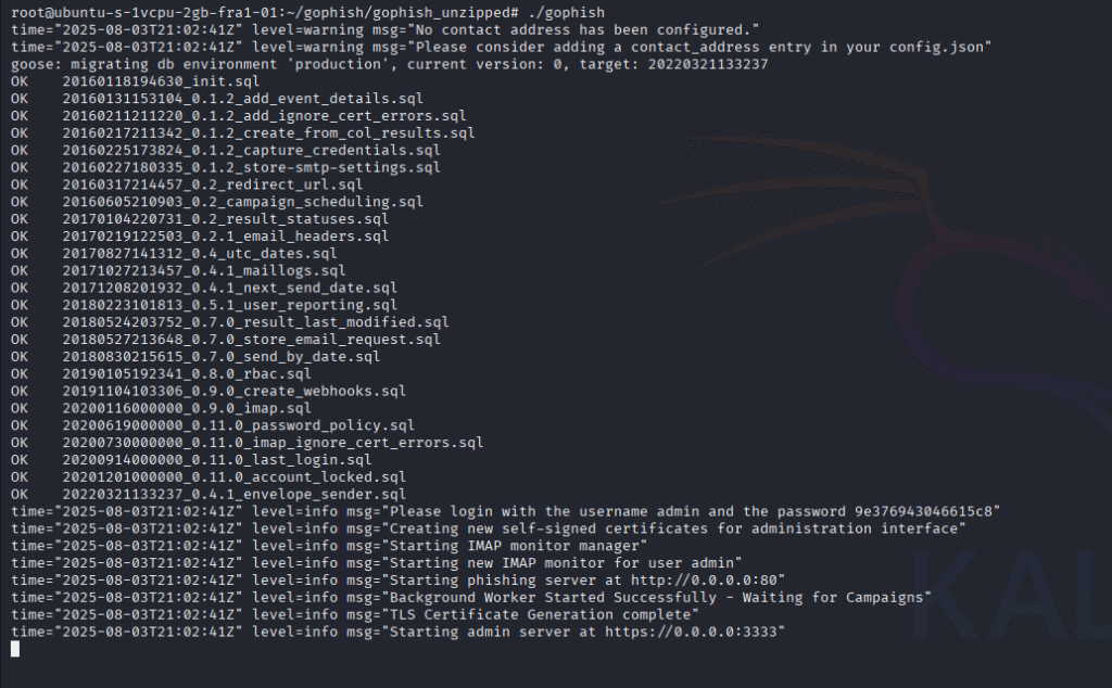 running-gophish
