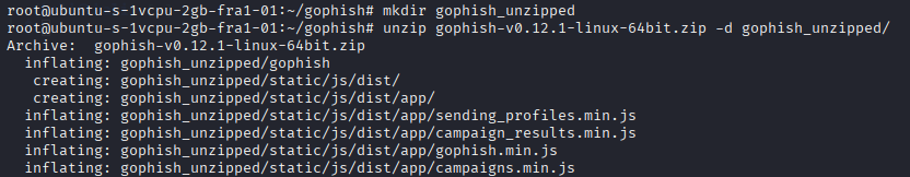 unzip-gophish